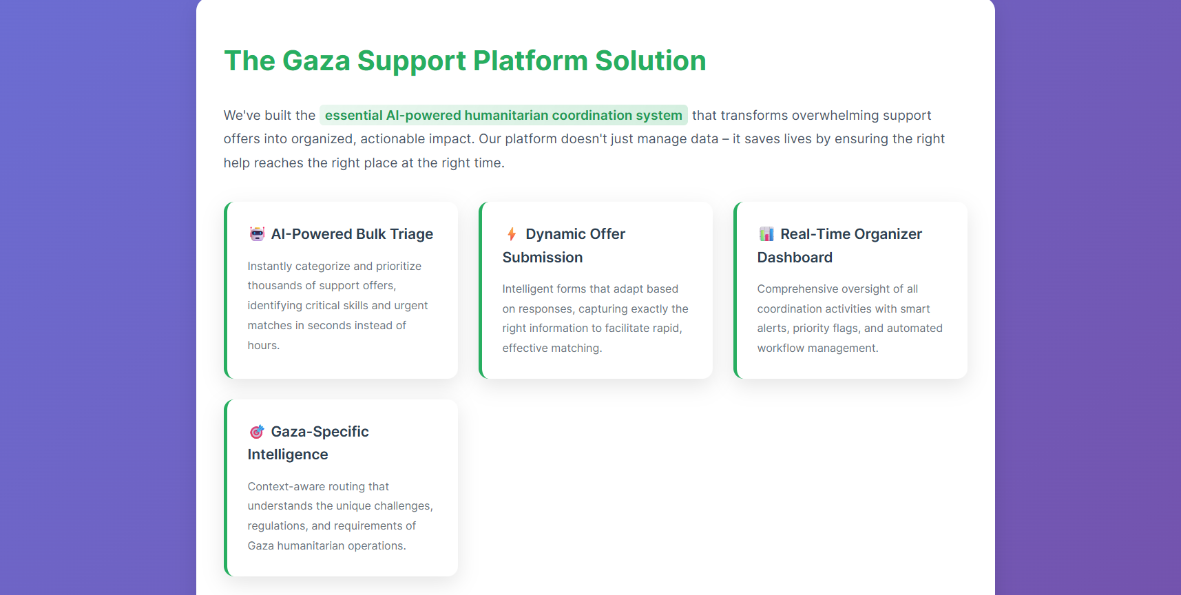 Aid Landing Page